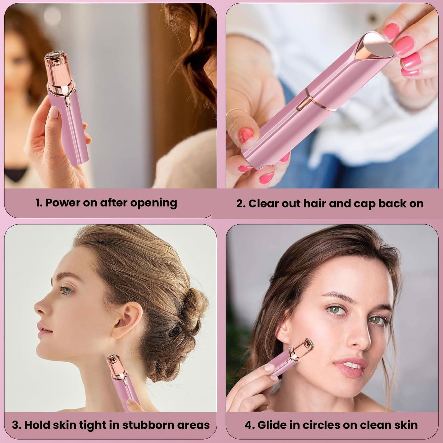 Infinity Choices Facial Hair Remover for Women – Electric Face Razor with Light, Hair Removal for Upper Lip, Chin & Cheeks
