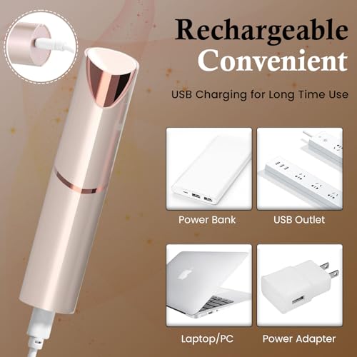 Infinity Choices Eyebrow & Facial Trimmer: 2 in1 Rechargeable Facial Hair Removal & Eyebrow Shaver