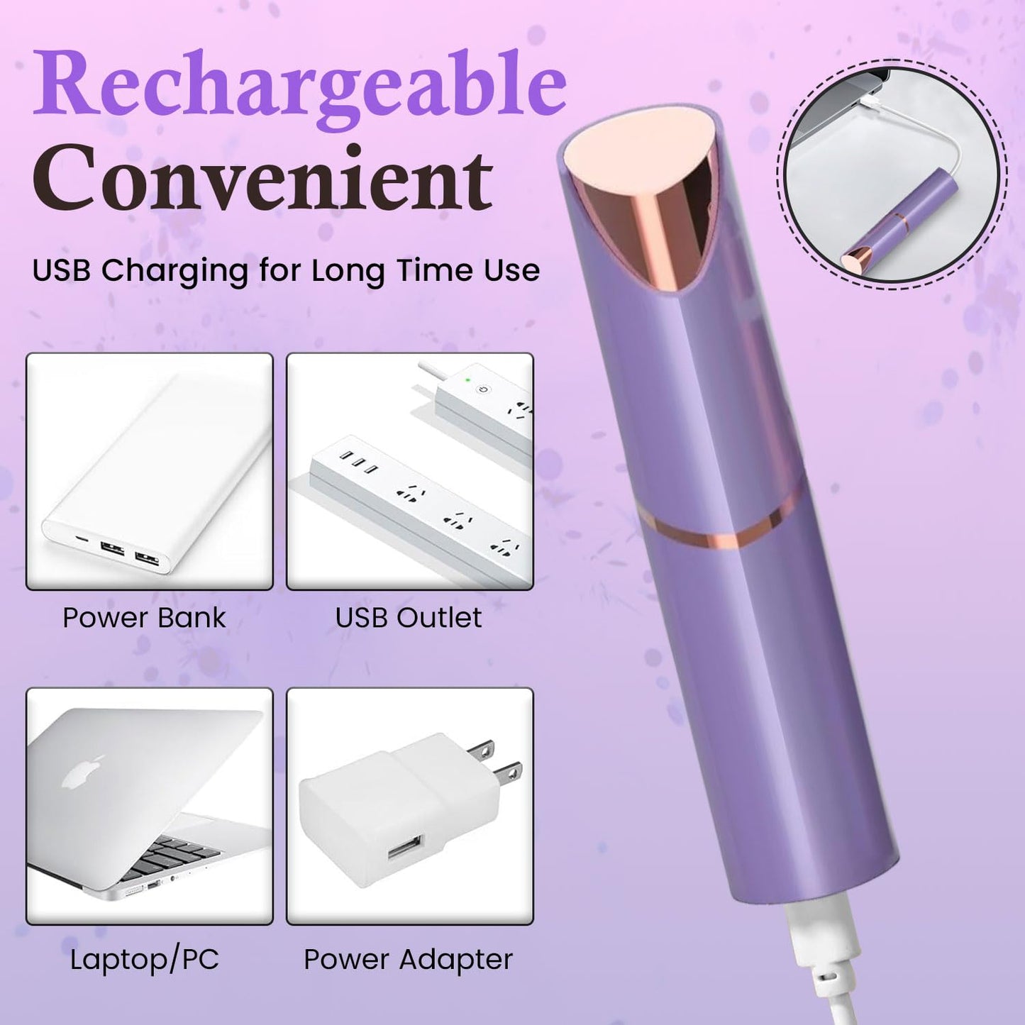 Infinity Choices Eyebrow & Facial Trimmer: 2 in1 Rechargeable Facial Hair Removal & Eyebrow Shaver