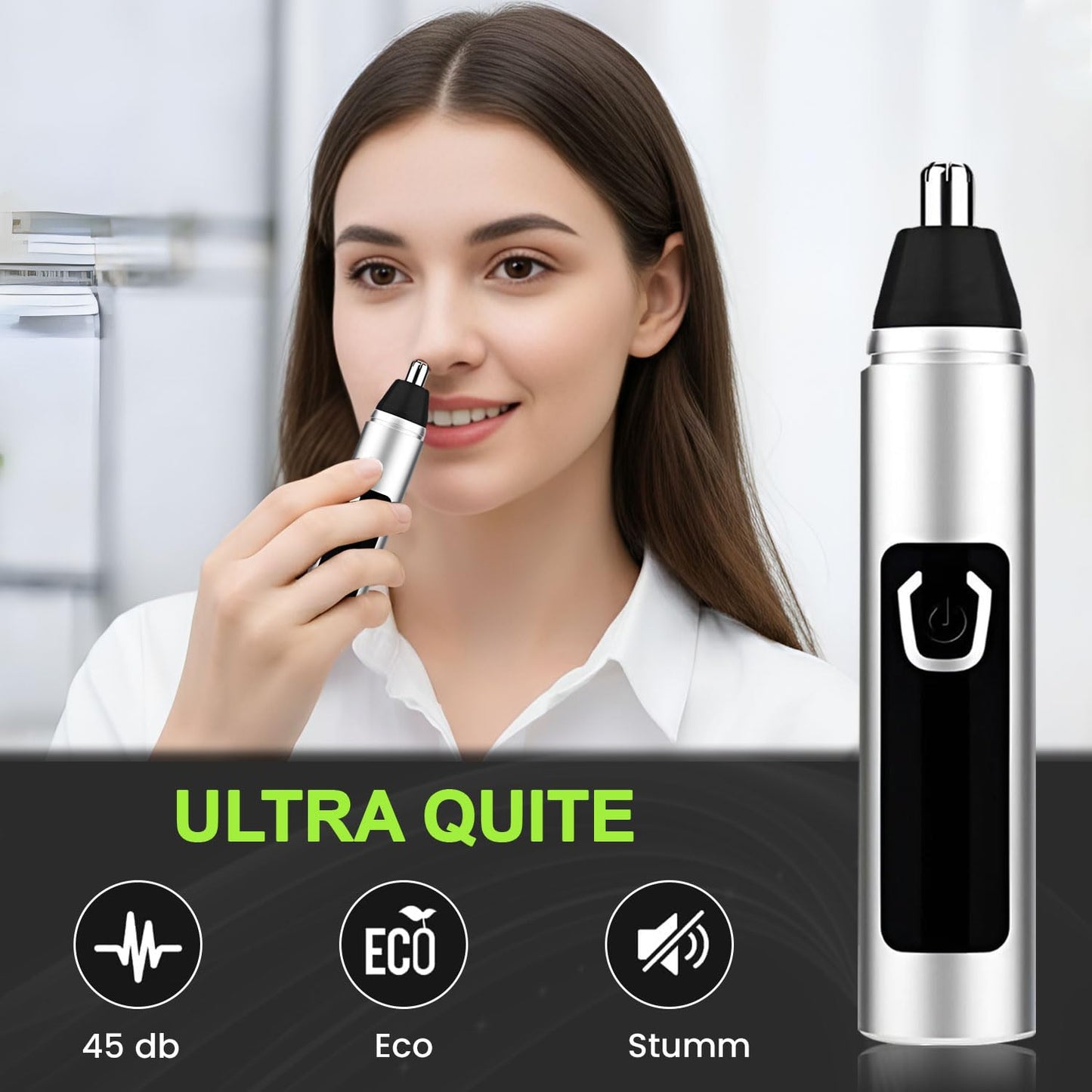 Infinity Choices Nose Hair Trimmer for Men Women - Electric Nose Hair Clipper with Replaceable Stainless Steel Blade, Powerful Motor