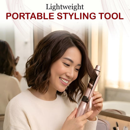Cordless Curling Iron, Mini Curling Iron, Travel USB Rechargeable Ceramic Curling Wand,Hair Straightener and Curler 2 in 1, Mini Flat Iron with 3 Temp Setting, Curlers for Short Hair