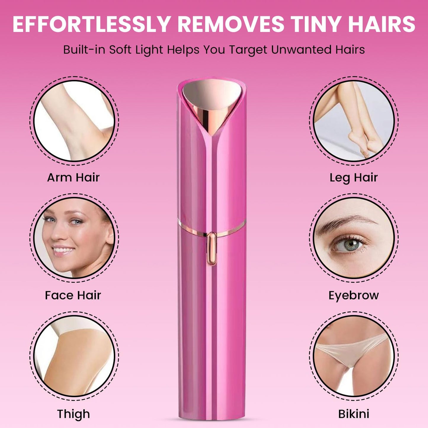 Infinity Choices Facial Hair Remover for Women – Electric Face Razor with Light, Hair Removal for Upper Lip, Chin & Cheeks