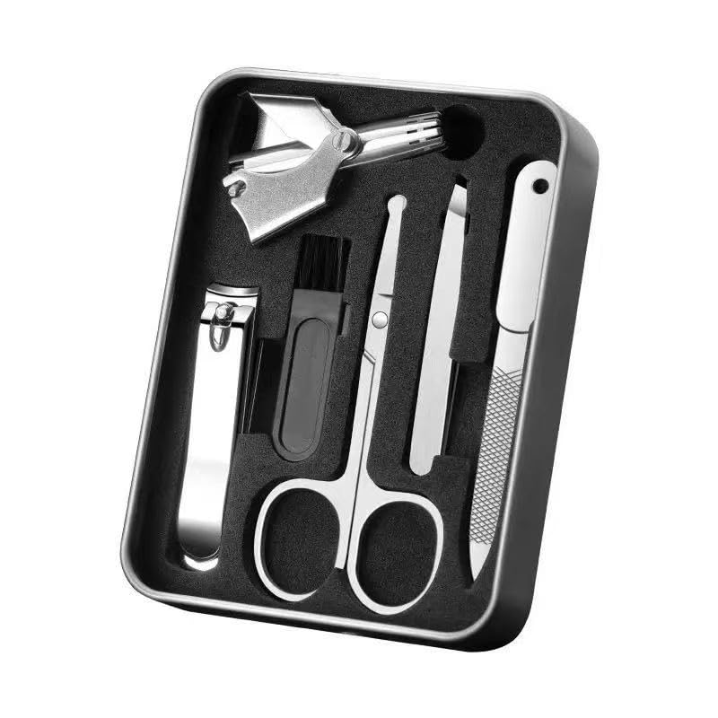 Infinity Choices Nose Hair Trimmer for Men Set, Birdie Set, with Nail Clippers and Tweezers, Manual, Battery-Free, Waterproof, Painless with Twelve Dual-Edged Blades, Patented Mechanism