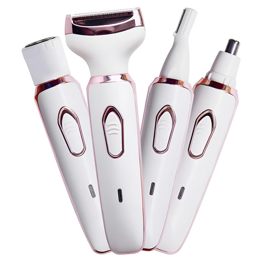 Infinity Choices Electric Razor for Women,Hair Trimmer for Face Nose Eyebrow Beard Mustache Arm Leg Armpit Bikini,Painless Rechargeable Portable 4 in 1 Womens Body Shavers Set