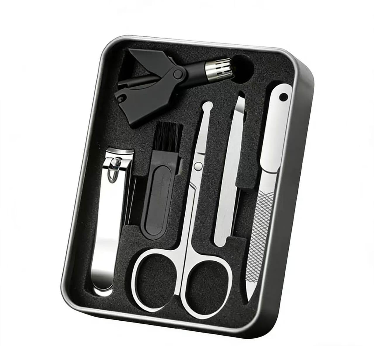 Infinity Choices Nose Hair Trimmer for Men Set, Birdie Set, with Nail Clippers and Tweezers, Manual, Battery-Free, Waterproof, Painless with Twelve Dual-Edged Blades, Patented Mechanism