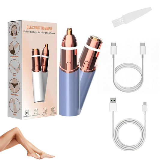 Infinity Choices Eyebrow & Facial Trimmer: 2 in1 Rechargeable Facial Hair Removal & Eyebrow Shaver