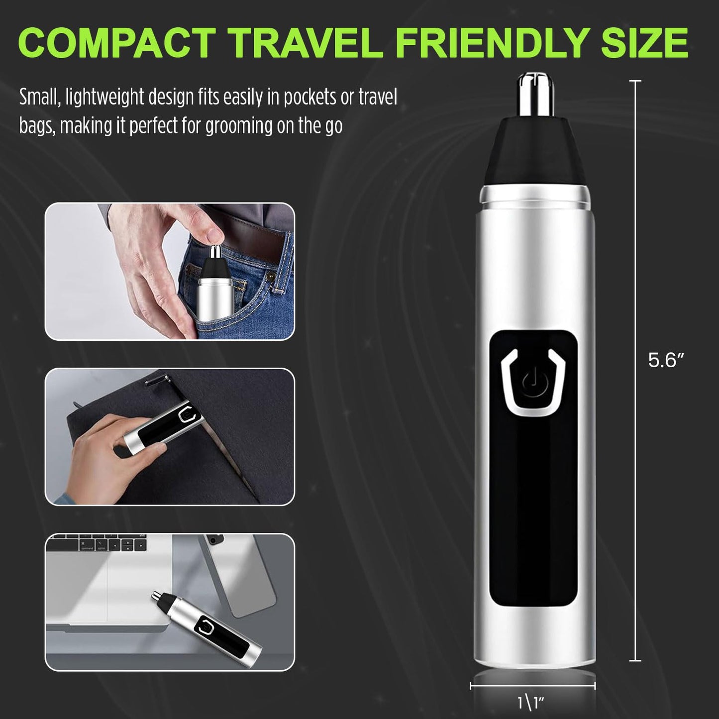Infinity Choices Nose Hair Trimmer for Men Women - Electric Nose Hair Clipper with Replaceable Stainless Steel Blade, Powerful Motor