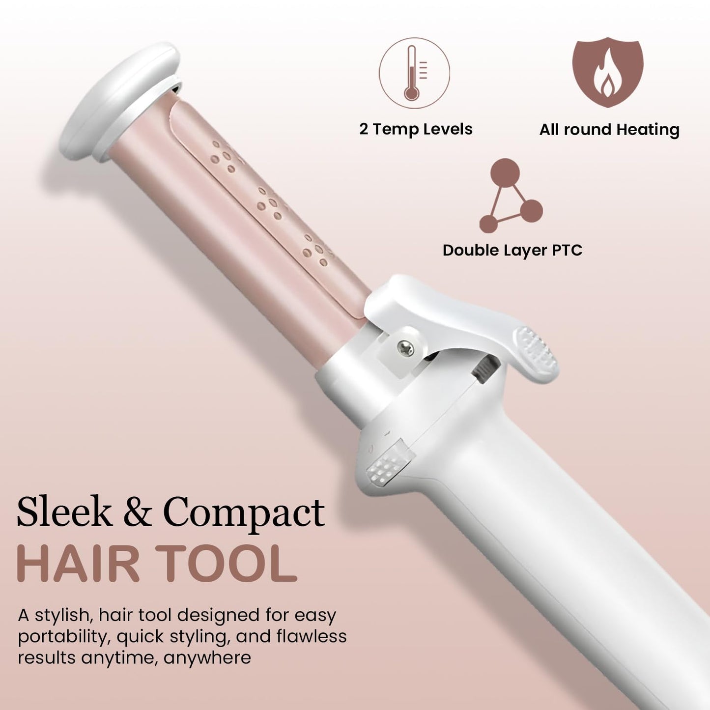 Cordless Curling Iron, Mini Curling Iron, Travel USB Rechargeable Ceramic Curling Wand,Hair Straightener and Curler 2 in 1, Mini Flat Iron with Auto Temp Setting, Curlers for Short Hair