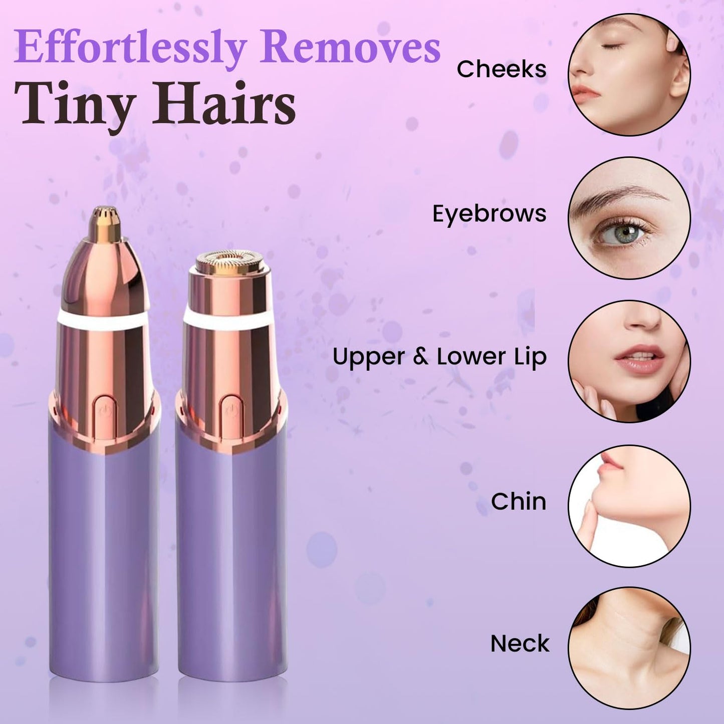 Infinity Choices Eyebrow & Facial Trimmer: 2 in1 Rechargeable Facial Hair Removal & Eyebrow Shaver