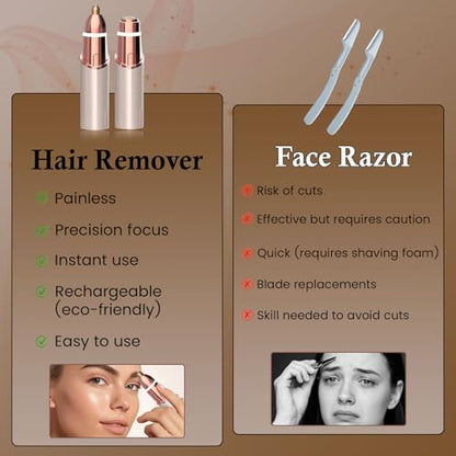 Infinity Choices Eyebrow & Facial Trimmer: 2 in1 Rechargeable Facial Hair Removal & Eyebrow Shaver