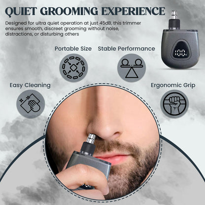 Infinity Choices Nose Hair Trimmer for Men Women - Electric Nose Hair Clipper with Replaceable Stainless Steel Blade, Powerful Motor, Wet/Dry Use, Portable USB Rechargeable Design | Gray