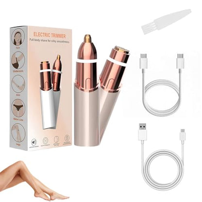 Infinity Choices Eyebrow & Facial Trimmer: 2 in1 Rechargeable Facial Hair Removal & Eyebrow Shaver