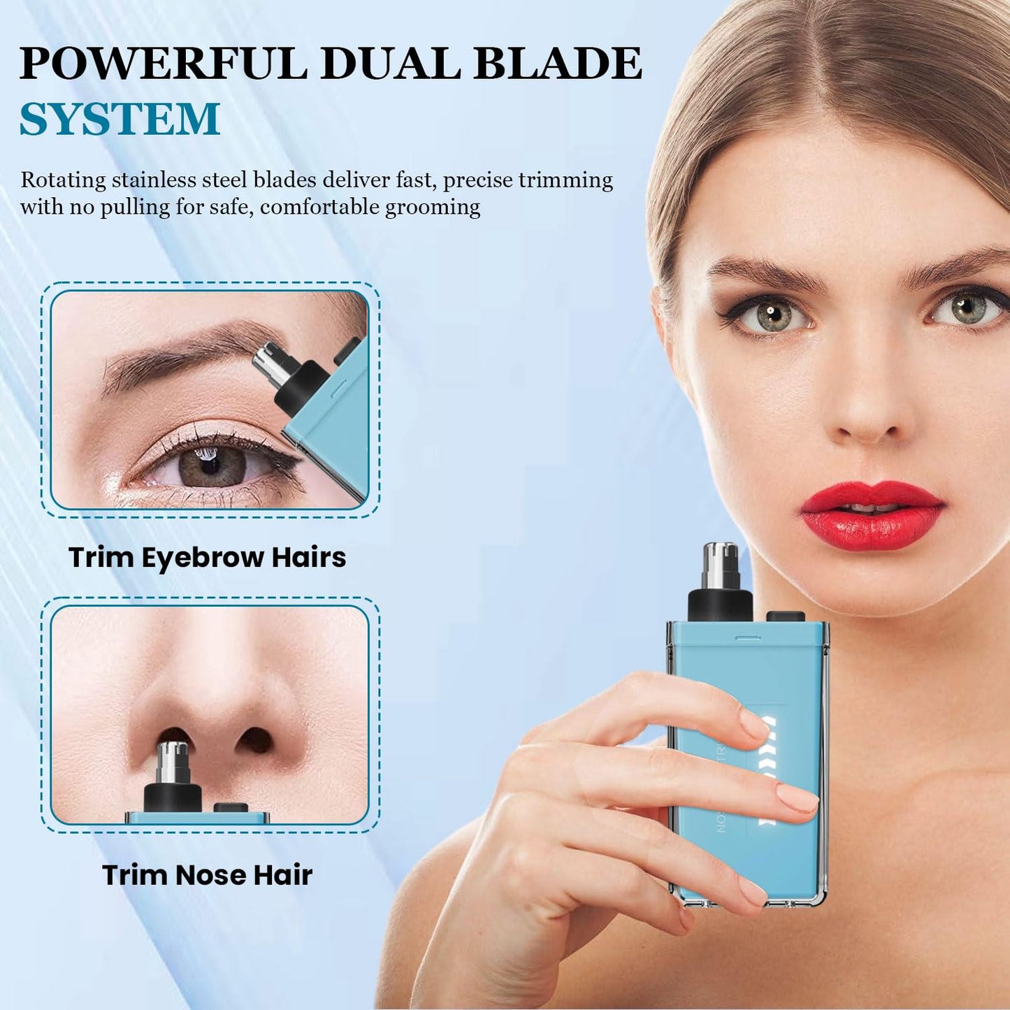 Infinity Choices Nose Hair Trimmer for Men Women - Electric Nose Hair Clipper with Replaceable Stainless Steel Blade, Powerful Motor