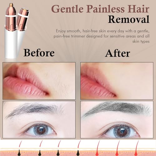 Infinity Choices Eyebrow & Facial Trimmer: 2 in1 Rechargeable Facial Hair Removal & Eyebrow Shaver