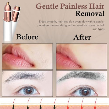 Infinity Choices Eyebrow & Facial Trimmer: 2 in1 Rechargeable Facial Hair Removal & Eyebrow Shaver