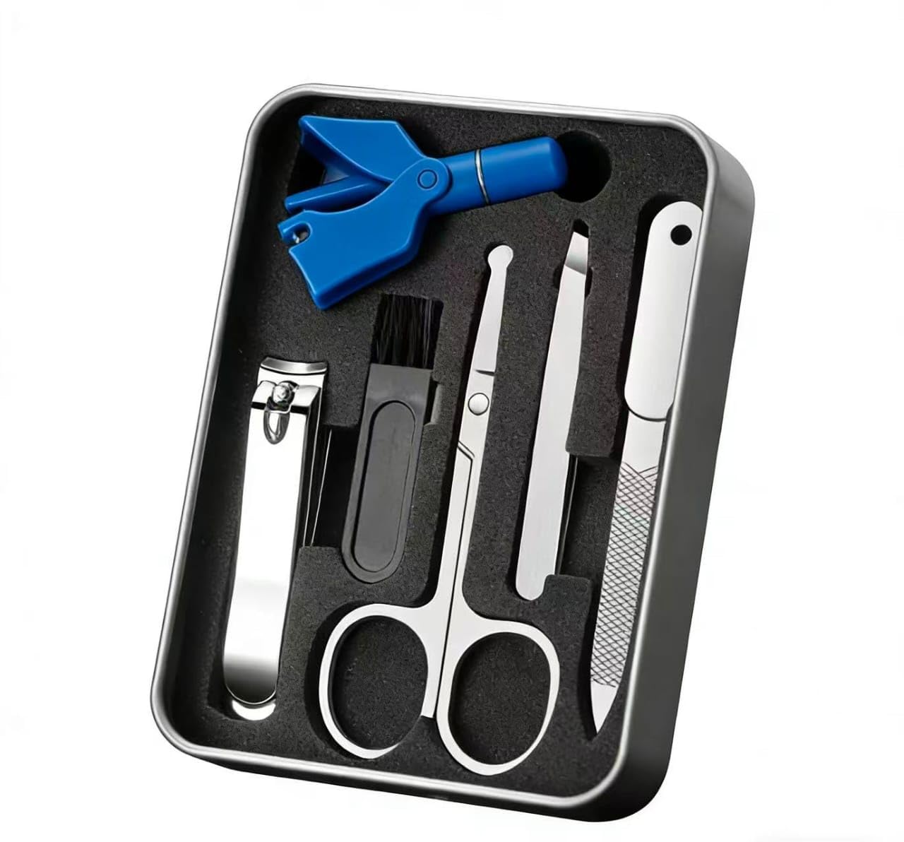 Infinity Choices Nose Hair Trimmer for Men and Women Set, Birdie Set, with Nail Clippers and Tweezers, Manual, Battery-Free, Waterproof, Painless with Twelve Dual-Edged Blades | Best for Travel