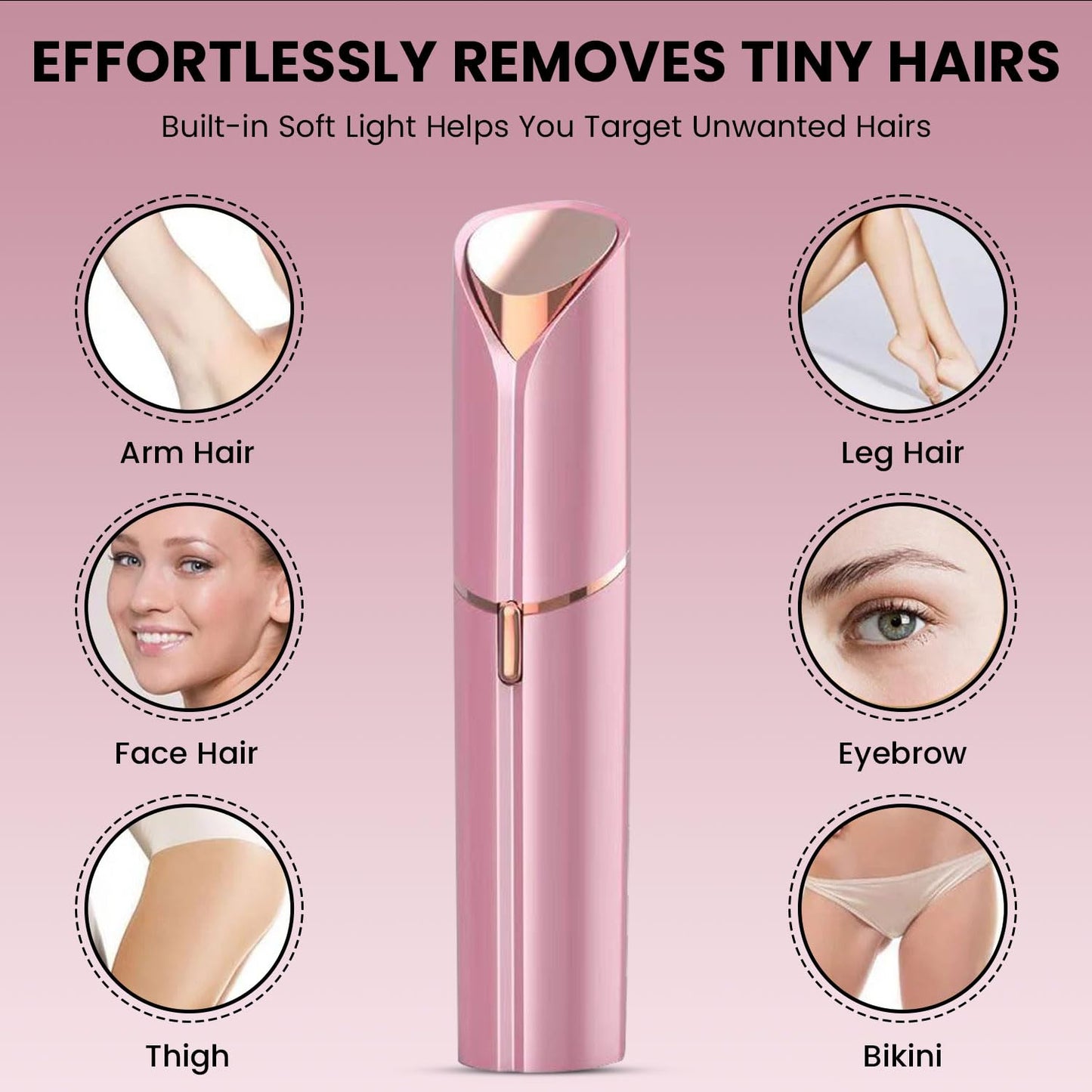 Infinity Choices Facial Hair Remover for Women – Electric Face Razor with Light, Hair Removal for Upper Lip, Chin & Cheeks
