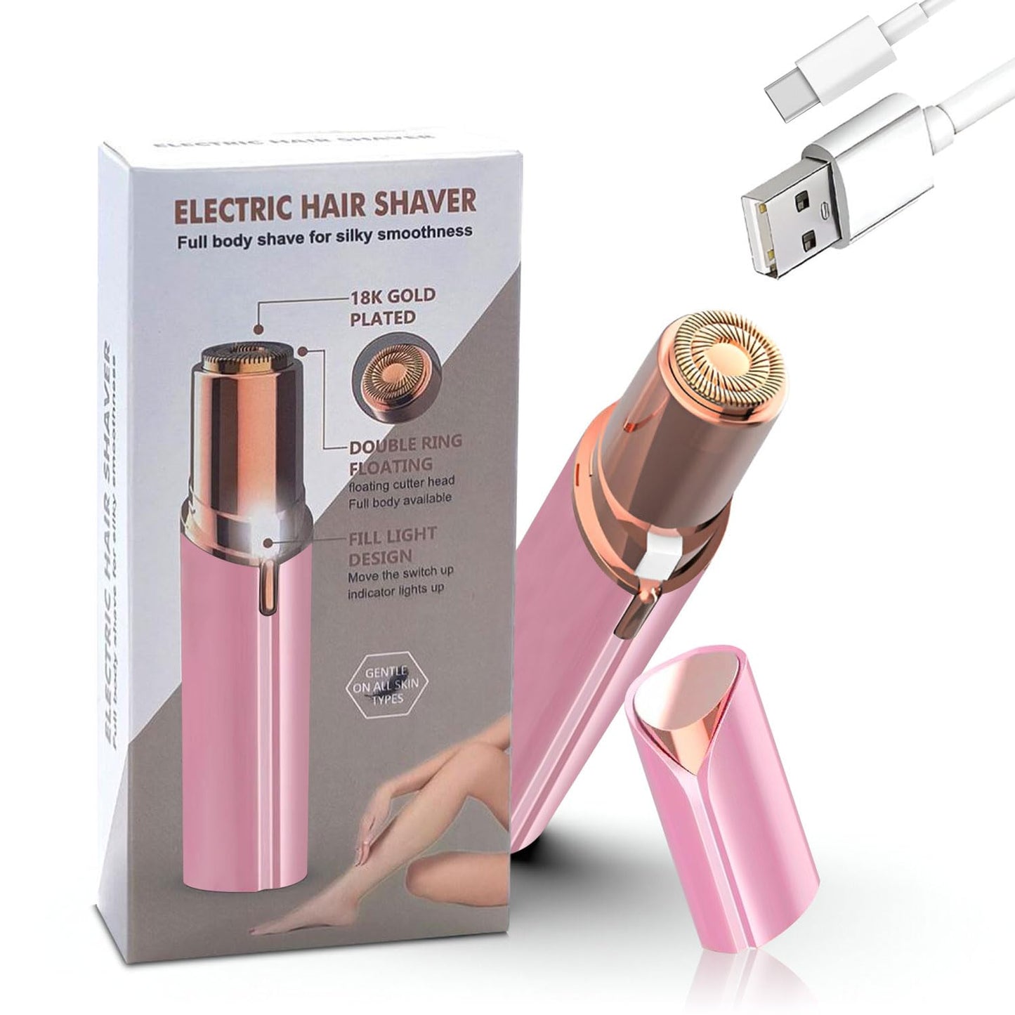 Infinity Choices Facial Hair Remover for Women – Electric Face Razor with Light, Hair Removal for Upper Lip, Chin & Cheeks