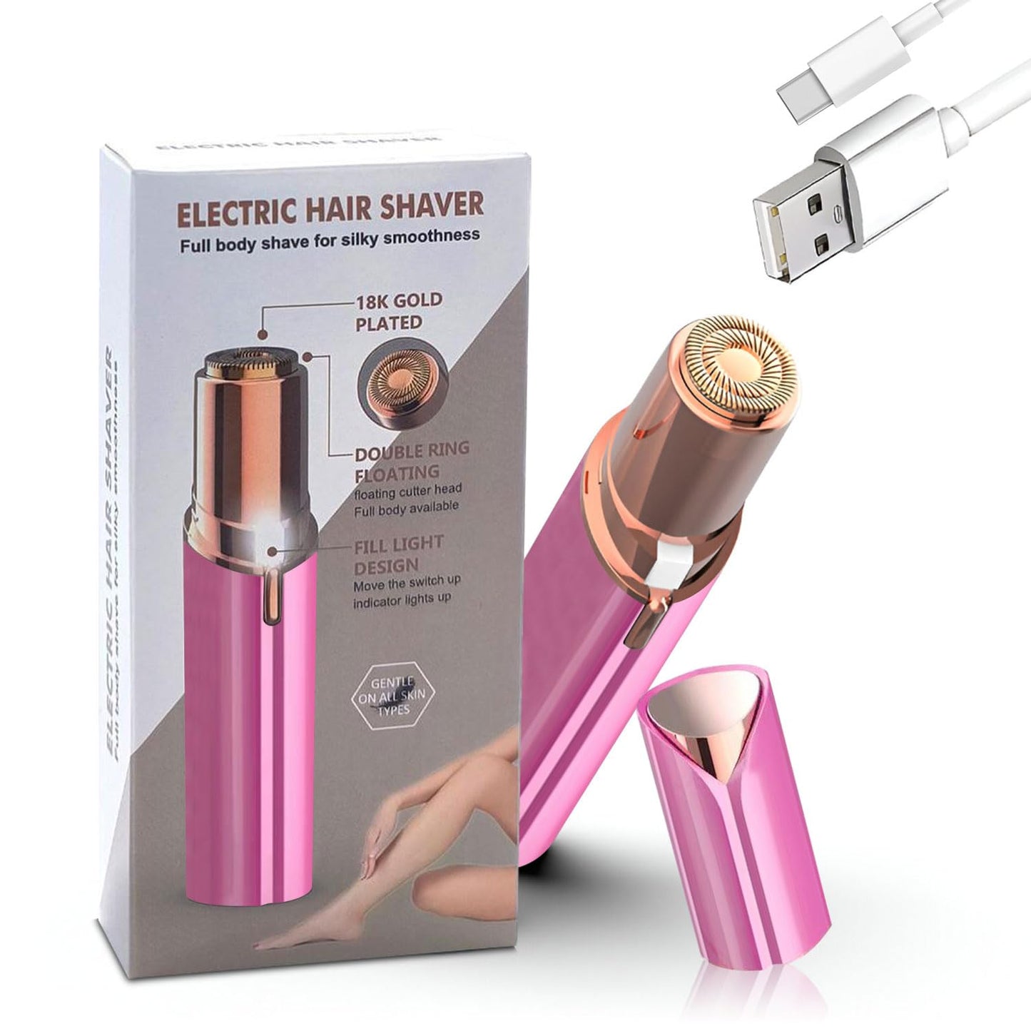 Infinity Choices Facial Hair Remover for Women – Electric Face Razor with Light, Hair Removal for Upper Lip, Chin & Cheeks