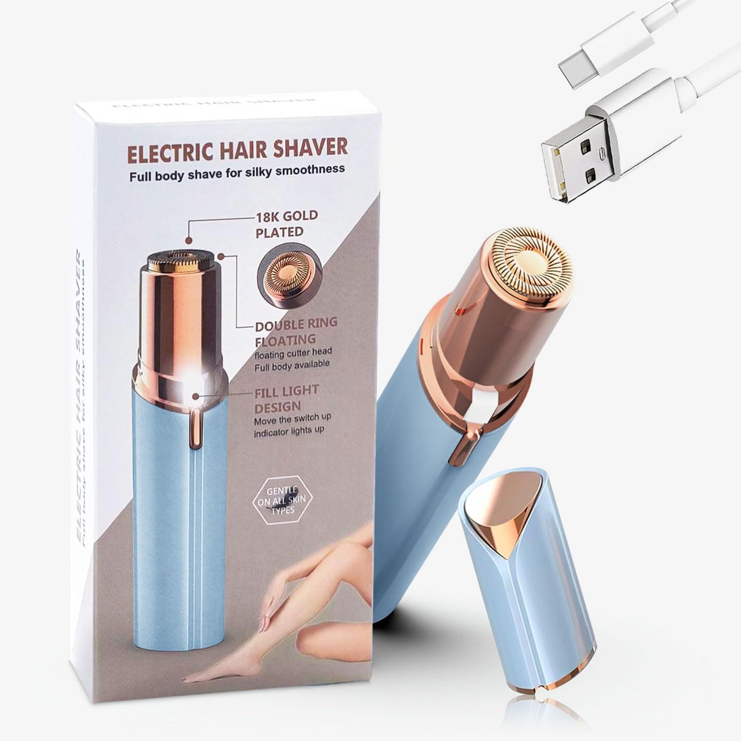Infinity Choices Facial Hair Remover for Women – Electric Face Razor with Light, Hair Removal for Upper Lip, Chin & Cheeks
