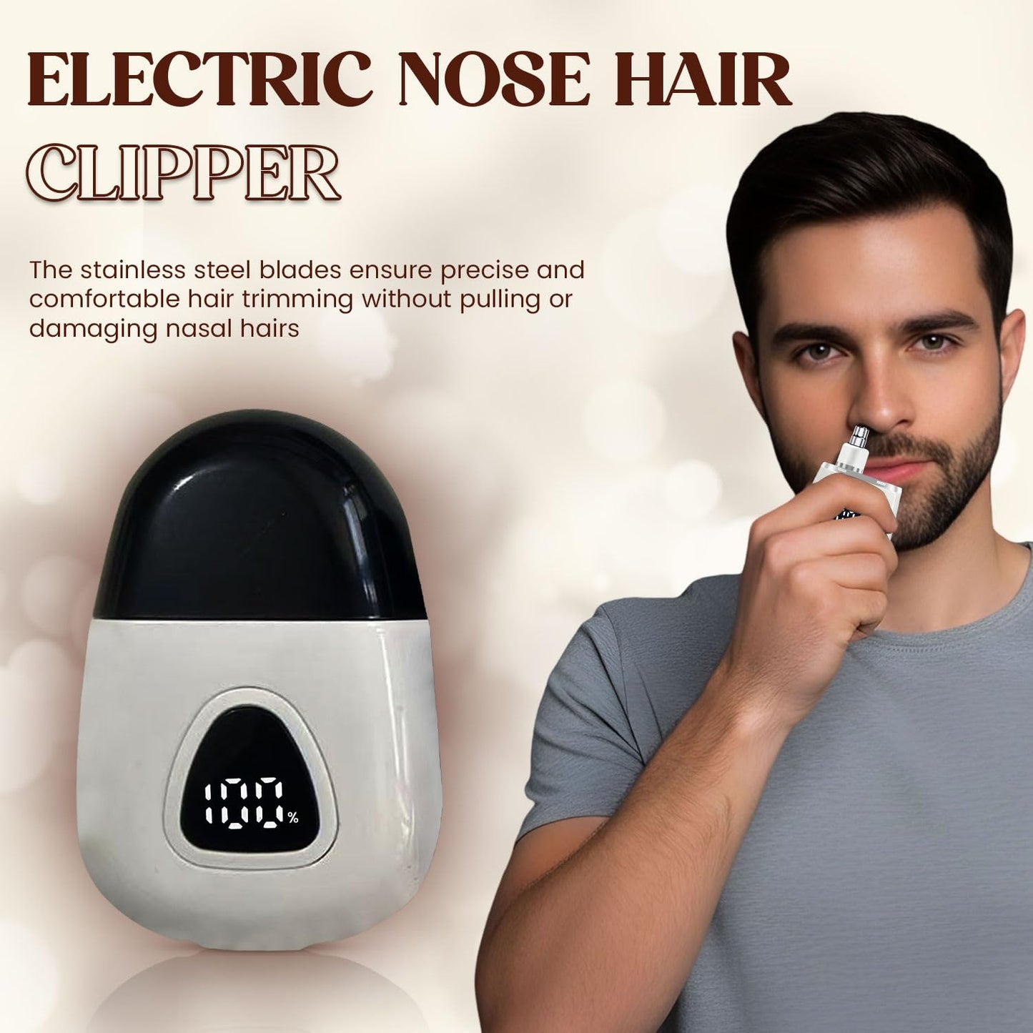Infinity Choices Nose Hair Trimmer for Men Women - Electric Nose Hair Clipper with Replaceable Stainless Steel Blade, Powerful Motor, Wet/Dry Use, Portable USB Rechargeable Design | White