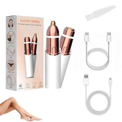 Infinity Choices Eyebrow & Facial Trimmer: 2 in1 Rechargeable Facial Hair Removal & Eyebrow Shaver