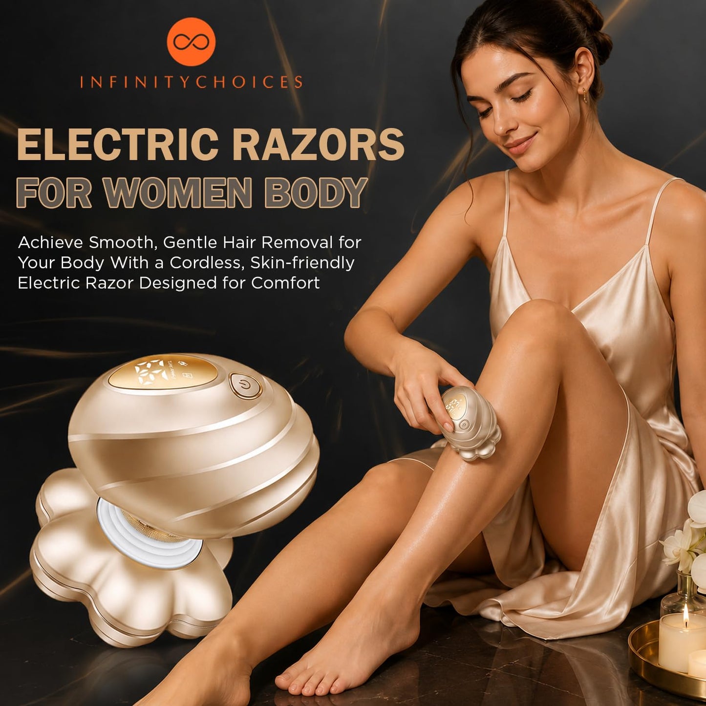 Infinity Choices Electric Razors for Women Legs Rechargeable Electric Shavers for Body Waterproof Wet Dry Hair, IPX7 Waterproof Lady Hair Remover for Face Underarms Pubic, Violet