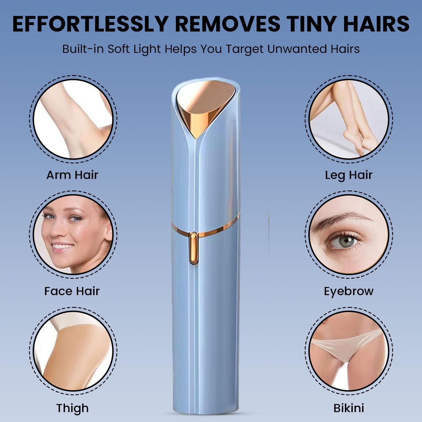 Infinity Choices Facial Hair Remover for Women – Electric Face Razor with Light, Hair Removal for Upper Lip, Chin & Cheeks