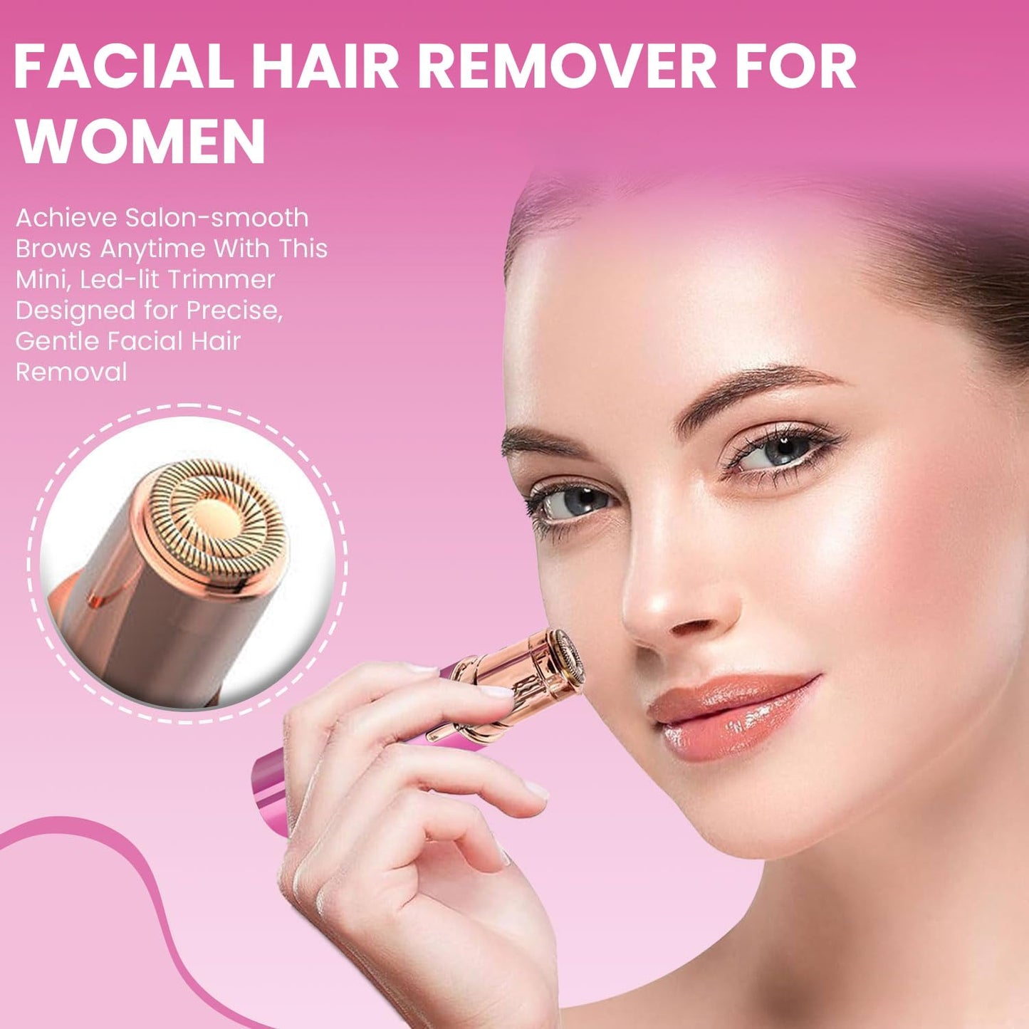 Infinity Choices Facial Hair Remover for Women – Electric Face Razor with Light, Hair Removal for Upper Lip, Chin & Cheeks