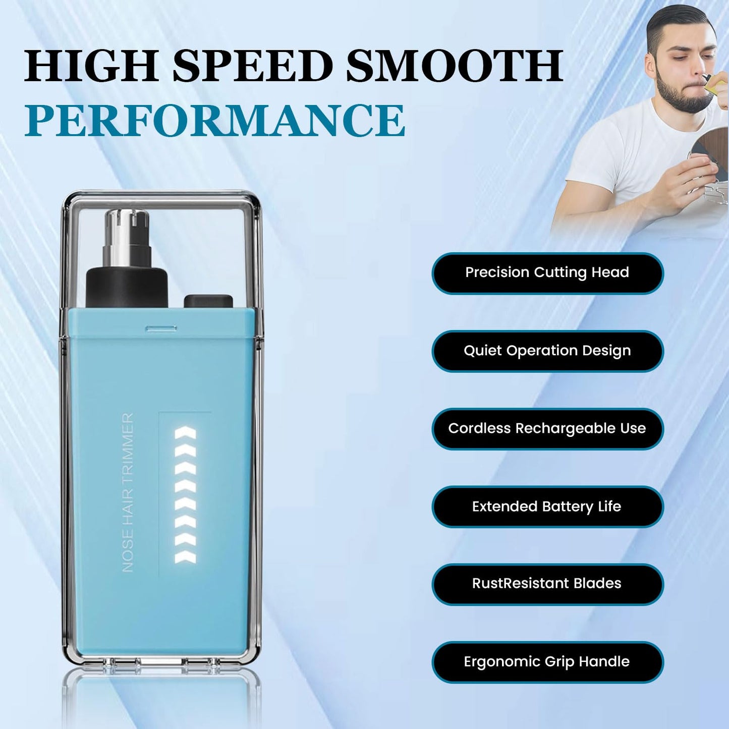 Infinity Choices Nose Hair Trimmer for Men Women - Electric Nose Hair Clipper with Replaceable Stainless Steel Blade, Powerful Motor