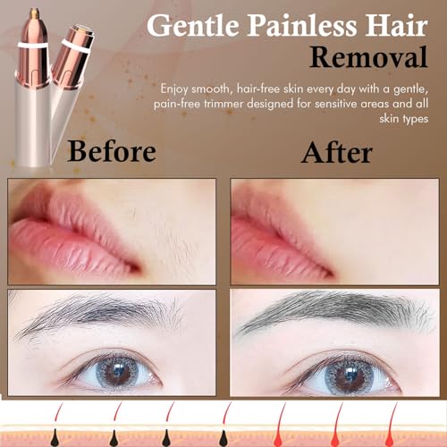 Infinity Choices Eyebrow & Facial Trimmer: 2 in1 Rechargeable Facial Hair Removal & Eyebrow Shaver