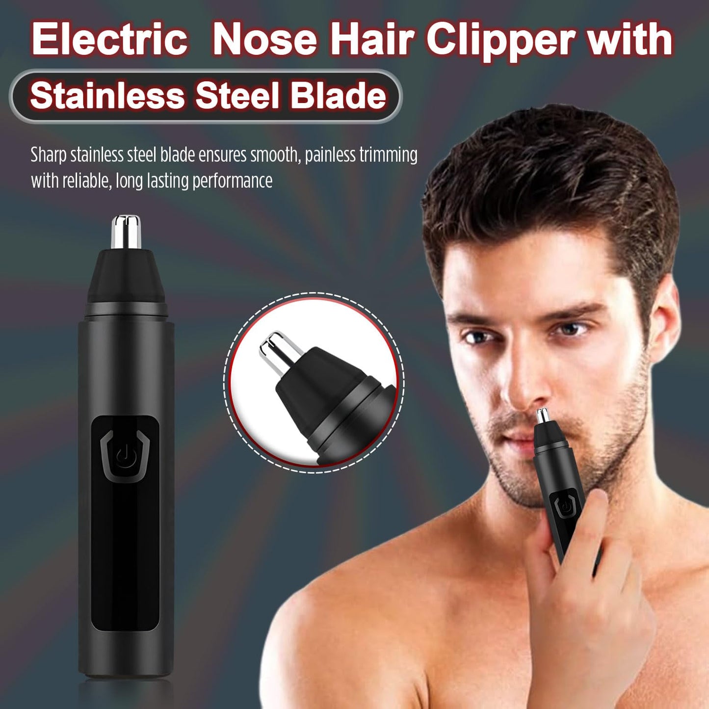 Infinity Choices Nose Hair Trimmer for Men Women - Electric Nose Hair Clipper with Replaceable Stainless Steel Blade, Powerful Motor