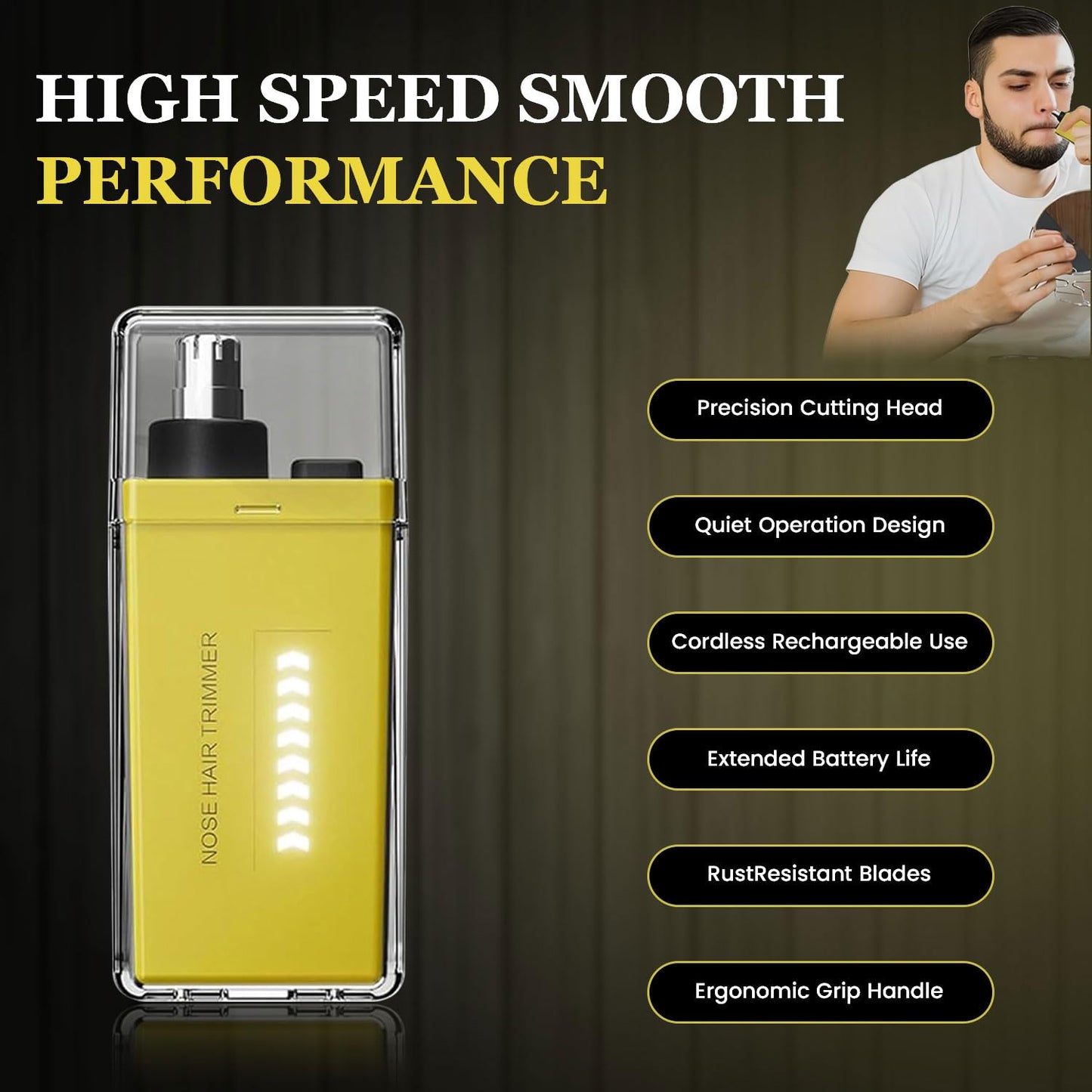 Infinity Choices Nose Hair Trimmer for Men Women - Electric Nose Hair Clipper with Replaceable Stainless Steel Blade, Powerful Motor