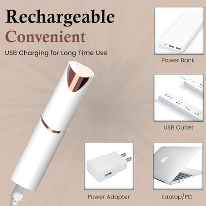Infinity Choices Eyebrow & Facial Trimmer: 2 in1 Rechargeable Facial Hair Removal & Eyebrow Shaver