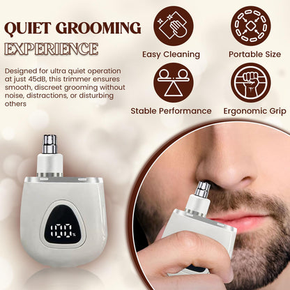 Infinity Choices Nose Hair Trimmer for Men Women - Electric Nose Hair Clipper with Replaceable Stainless Steel Blade, Powerful Motor, Wet/Dry Use, Portable USB Rechargeable Design | White
