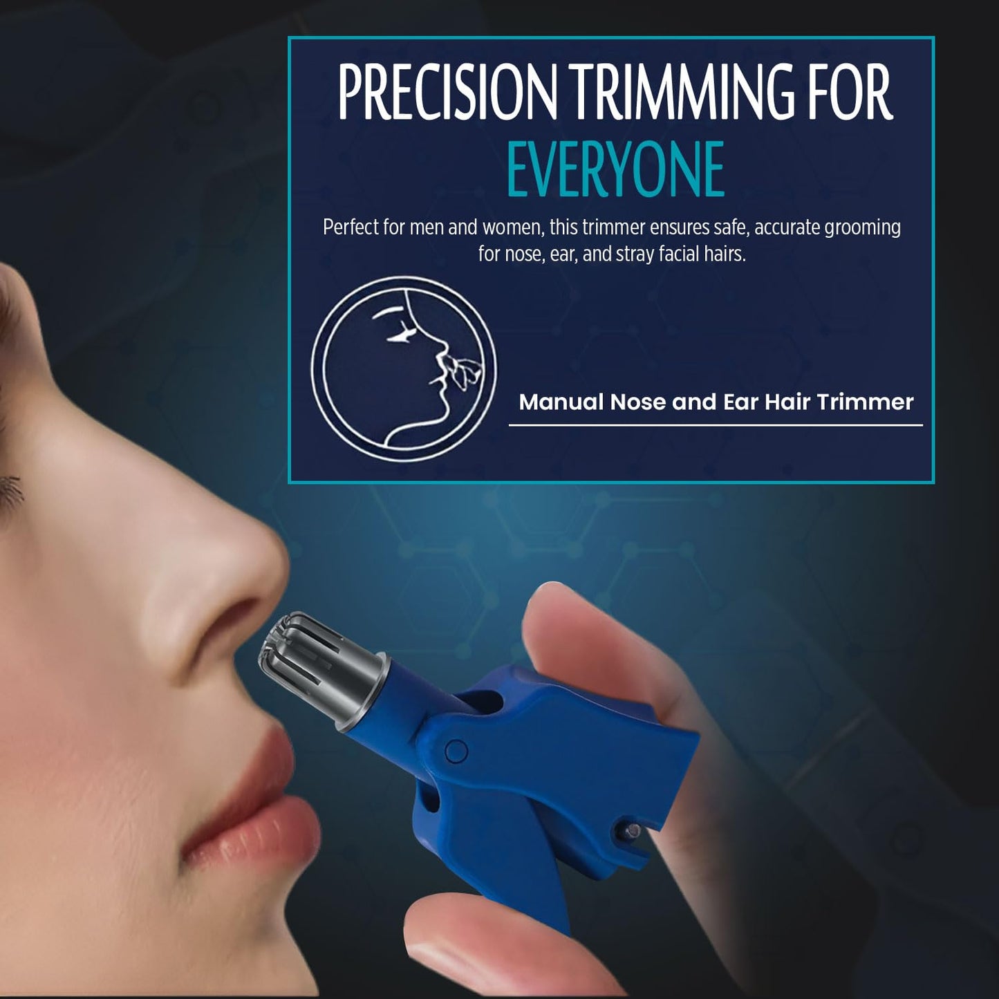Infinity Choices Stainless Steel Hair Trimmer for Men and Women | Manual Nose and Ear Hair Trimmer